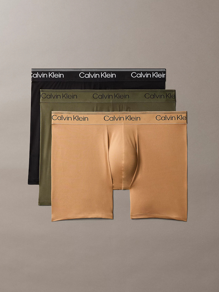 Calvin Klein Microfiber Stretch 3 Pack Boxer Briefs Lv00nb4410 4u9 Bronze 6